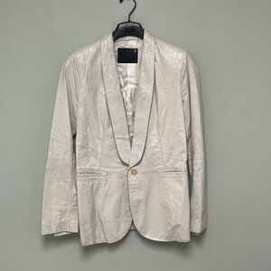 $2995 R13 Crackle Effect Leather Blazer Jacket Size Medium